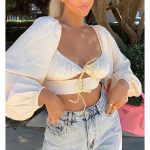 Yellow crop top by white fox boutique